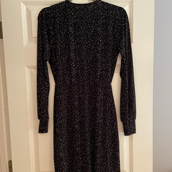 VERO MODA Printed Faux-wrap Dress In Black/ivana Print- NEVER WORN - Picture 4 of 4